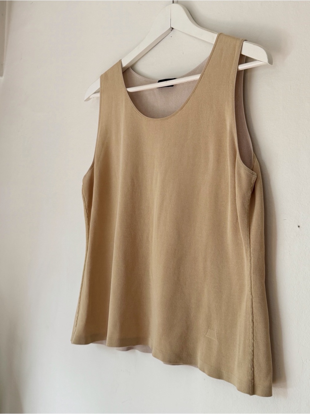 Akris 2023 "100 Years" Silk Knit Scoop Tank Top in Beige - Picture 5 of 5
